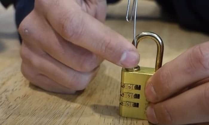 how to pick a combination lock with a paperclip