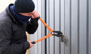 how to cut a lock off of a storage unit