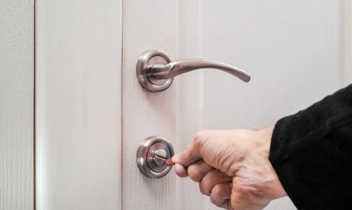 how to unlock a locked bathroom door from the outside