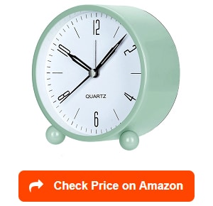 Gentle Wake Details about   4" Silent Analog Alarm Clock Non Ticking Increasing V Beep Sounds 
