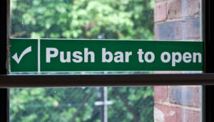 how to lock a push bar door